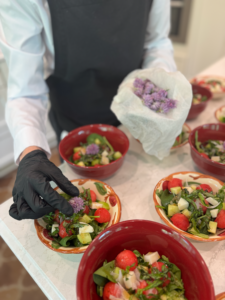 A perfect garnish for a beautiful salad